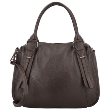 Dámska kožená kabelka na rameno tmavo hnedá - Delami Vera Pelle Tirza