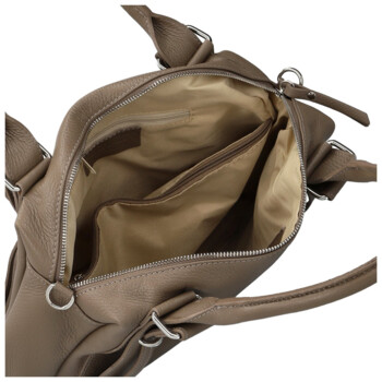 Dámska kožená kabelka na rameno taupe - Delami Vera Pelle Tirza