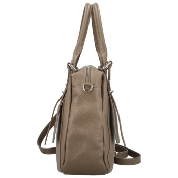 Dámska kožená kabelka na rameno taupe - Delami Vera Pelle Tirza