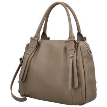 Dámska kožená kabelka na rameno taupe - Delami Vera Pelle Tirza