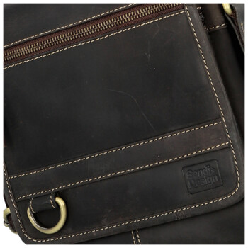 Pánska kožená crossbody taška hnedá - Sendi Design Alain
