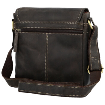 Pánska kožená crossbody taška hnedá - Sendi Design Alain