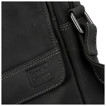 Pánska kožená crossbody taška čierna - Sendi Design Dean