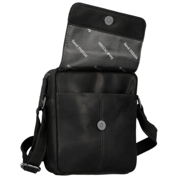 Pánska kožená crossbody taška čierna - Sendi Design Dean