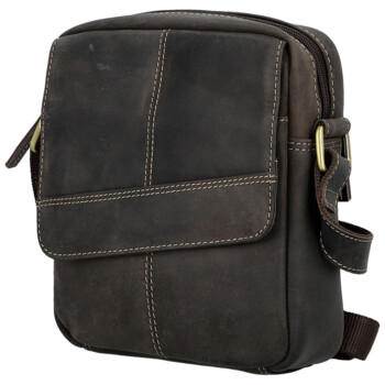 Pánska kožená crossbody taška hnedá - Sendi Design Dean