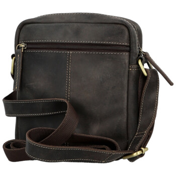 Pánska kožená crossbody taška hnedá - Sendi Design Dean