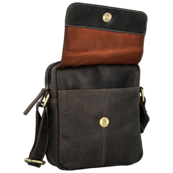 Pánska kožená crossbody taška hnedá - Sendi Design Dean