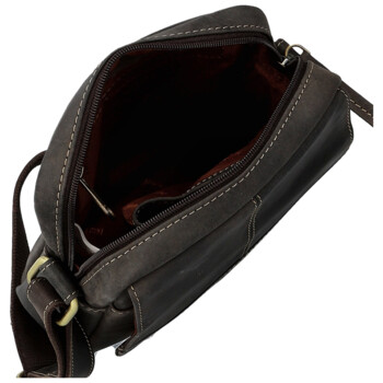 Pánska kožená crossbody taška hnedá - Sendi Design Dean