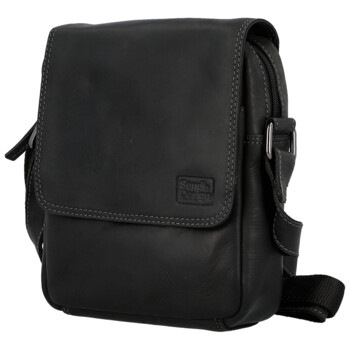 Pánska kožená crossbody taška čierna - Sendi Design Fidlo