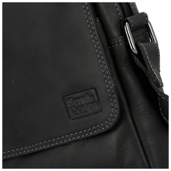 Pánska kožená crossbody taška čierna - Sendi Design Fidlo