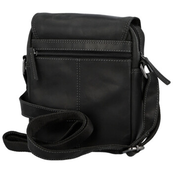 Pánska kožená crossbody taška čierna - Sendi Design Fidlo