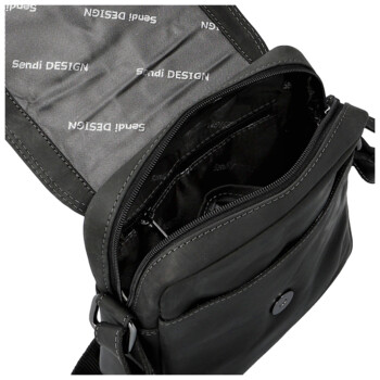 Pánska kožená crossbody taška čierna - Sendi Design Fidlo