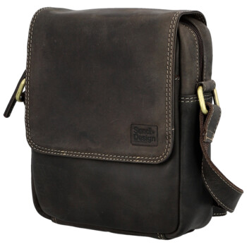 Pánska kožená crossbody taška hnedá - Sendi Design Fidlo