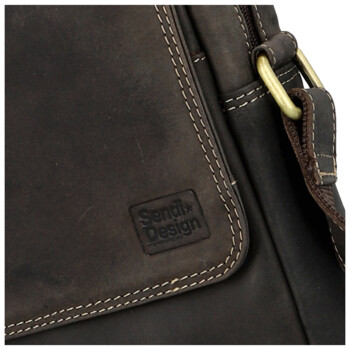 Pánska kožená crossbody taška hnedá - Sendi Design Fidlo