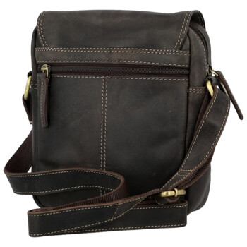 Pánska kožená crossbody taška hnedá - Sendi Design Fidlo