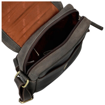 Pánska kožená crossbody taška hnedá - Sendi Design Fidlo
