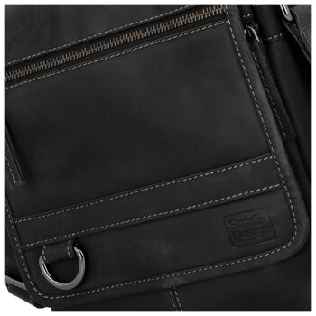 Pánska kožená crossbody taška čierna - Sendi Design Alain