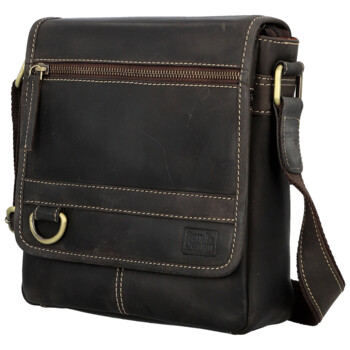 Pánska kožená crossbody taška hnedá - Sendi Design Alain