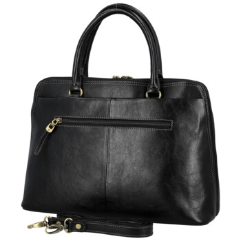 Dámska kožená kabelka do ruky čierna - Katana Arifa