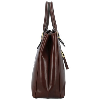 Dámska kožená kabelka do ruky tmavo hnedá - Katana Siara