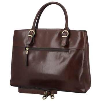 Dámska kožená kabelka do ruky tmavo hnedá - Katana Siara