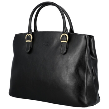 Dámska kožená kabelka do ruky čierna - Katana Siara