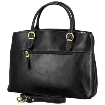 Dámska kožená kabelka do ruky čierna - Katana Siara