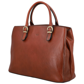 Dámska kožená kabelka do ruky hnedá - Katana Siara