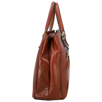 Dámska kožená kabelka do ruky hnedá - Katana Siara