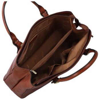 Dámska kožená kabelka do ruky hnedá - Katana Siara