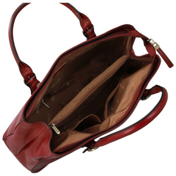 Dámska kožená kabelka do ruky vínová - Katana Siara