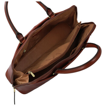 Dámska kožená kabelka do ruky hnedá - Katana Arifa