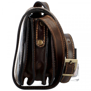 Dámska kožená crossbody tmavo hnedá - Delami Belinda