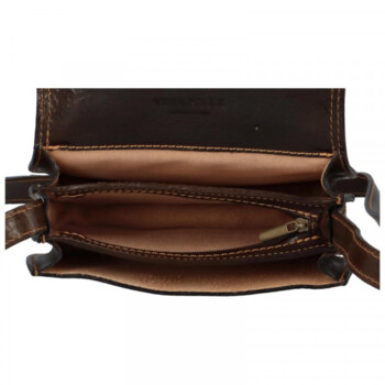 Dámska kožená crossbody tmavo hnedá - Delami Belinda