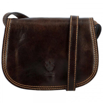 Dámska kožená crossbody tmavo hnedá - Delami Belinda