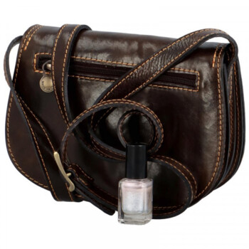 Dámska kožená crossbody tmavo hnedá - Delami Belinda