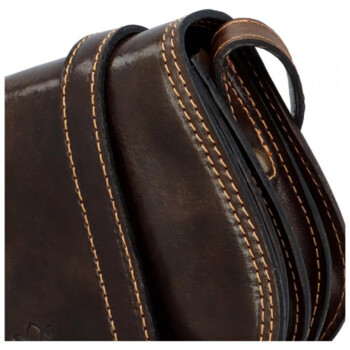 Dámska kožená crossbody tmavo hnedá - Delami Belinda