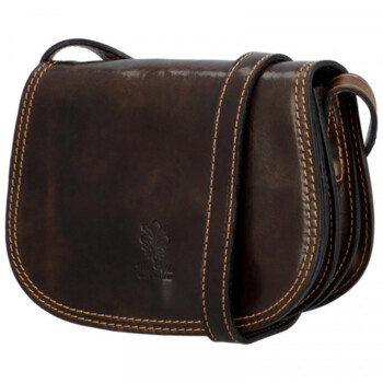 Dámska kožená crossbody tmavo hnedá - Delami Belinda