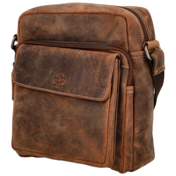 Pánska kožená crossbody taška hnedá - Bellugio Kalei