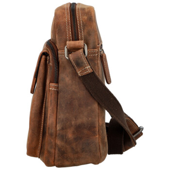 Pánska kožená crossbody taška hnedá - Bellugio Kalei