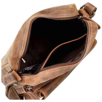 Pánska kožená crossbody taška hnedá - Bellugio Kalei