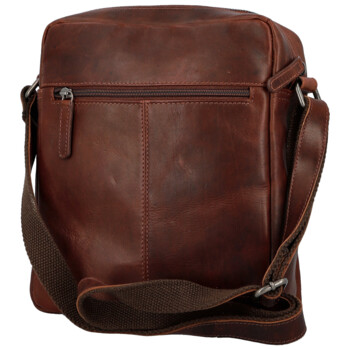Pánska kožená crossbody taška tmavo hnedá - Bellugio Kalei