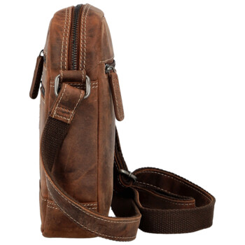 Pánska kožená crossbody taška hnedá - Bellugio Tiber