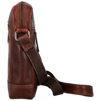 Pánska kožená crossbody taška tmavo hnedá - Bellugio Tiber