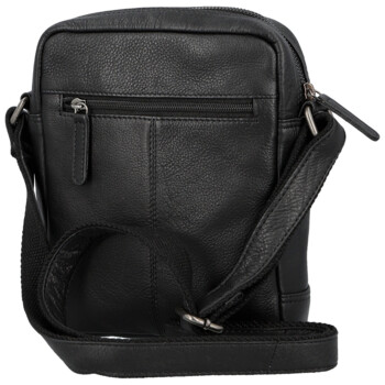Pánska kožená crossbody taška čierna - Bellugio Tiber