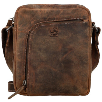 Pánska kožená crossbody taška hnedá - Bellugio Seth