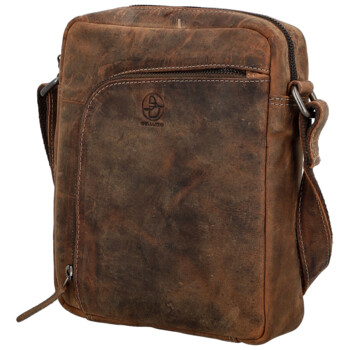 Pánska kožená crossbody taška hnedá - Bellugio Seth