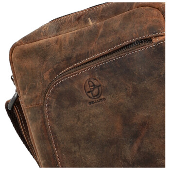 Pánska kožená crossbody taška hnedá - Bellugio Seth