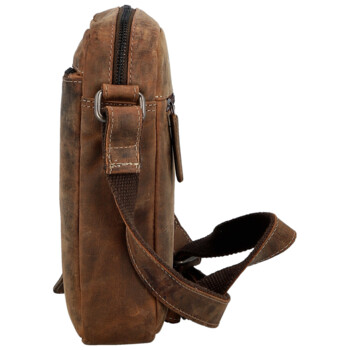 Pánska kožená crossbody taška hnedá - Bellugio Seth