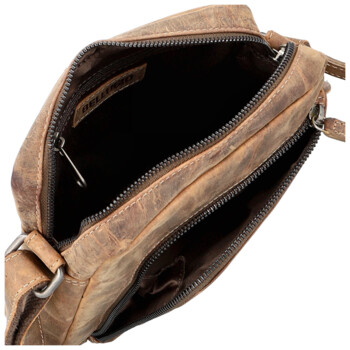 Pánska kožená crossbody taška hnedá - Bellugio Seth